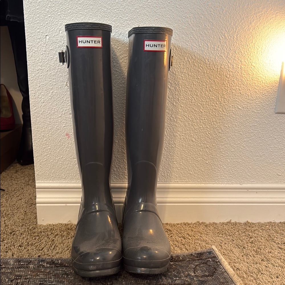 Hunter Gray Tall Rain Boots